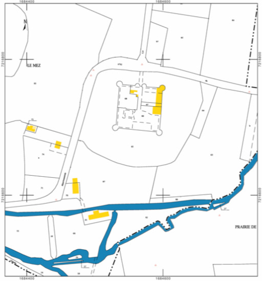 vue cadastrale du château du Mez-le-Maréchal